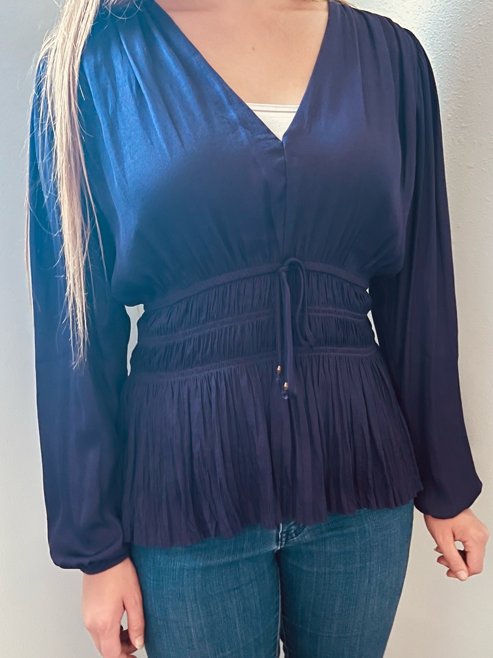 WHBM Deep Purple Silky Peplum